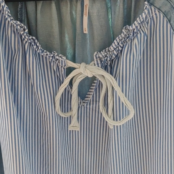 Free People Keegan High Low Denim Cotton Patchwork/Tunic Dress Size Small - Picture 3 of 13